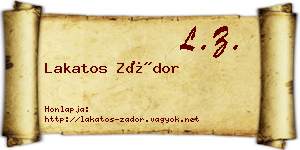 Lakatos Zádor névjegykártya